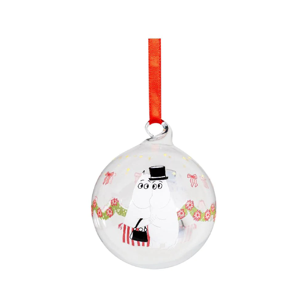 Moomin Glass Christmas Ornament - Finnish Holiday Handblown Garland Bubbles 2.75 in (7 cm)
