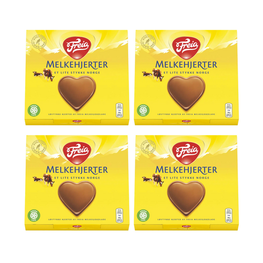 Freia Melkehjerter 4 Pack - Norway Freia Heart Shaped Chocolate 130 Grams (4.6 oz) 4 Pack