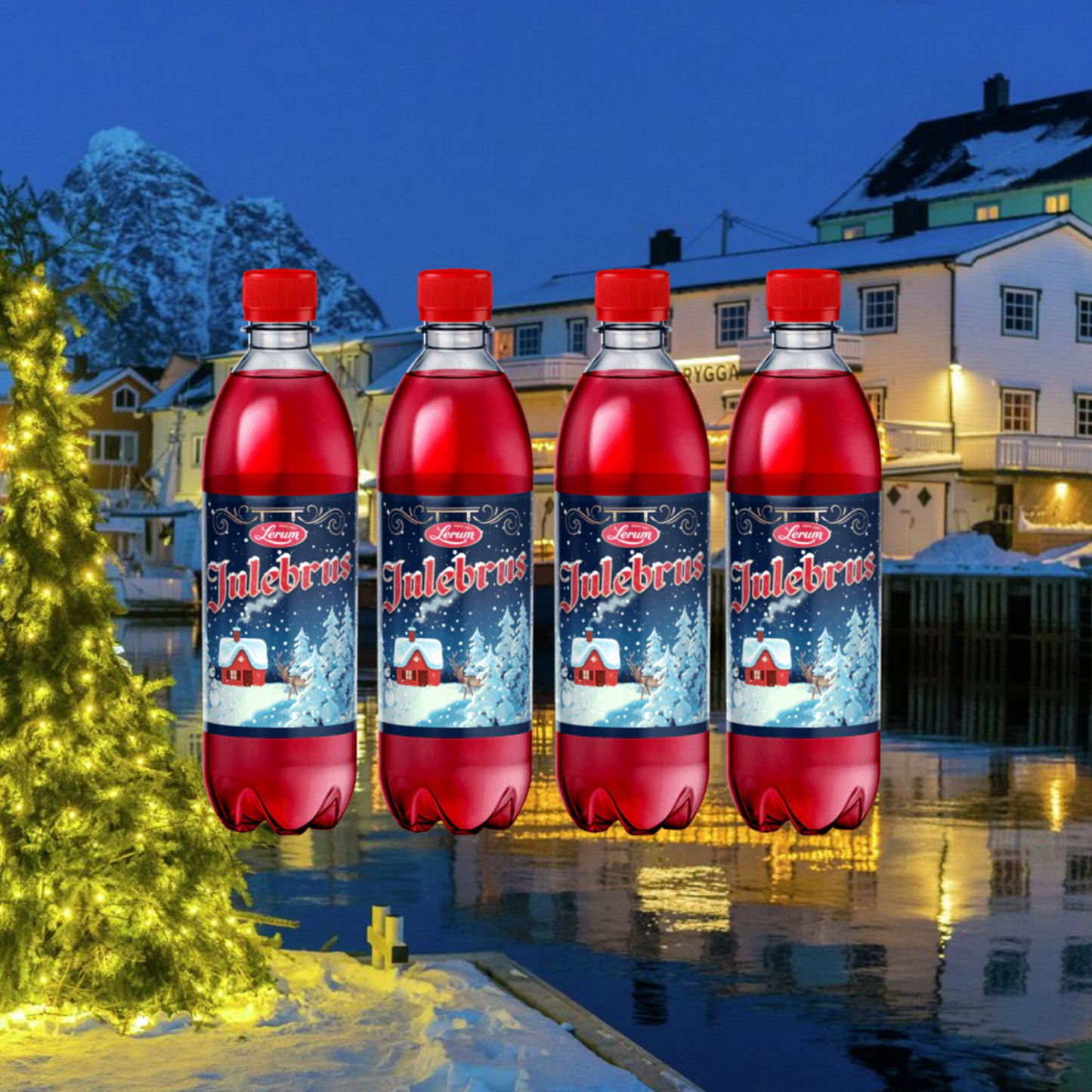 Lerum Julebrus 4 pack - Traditional Norwegian Christmas Soda 0.5L (16.9 oz) 4 pack