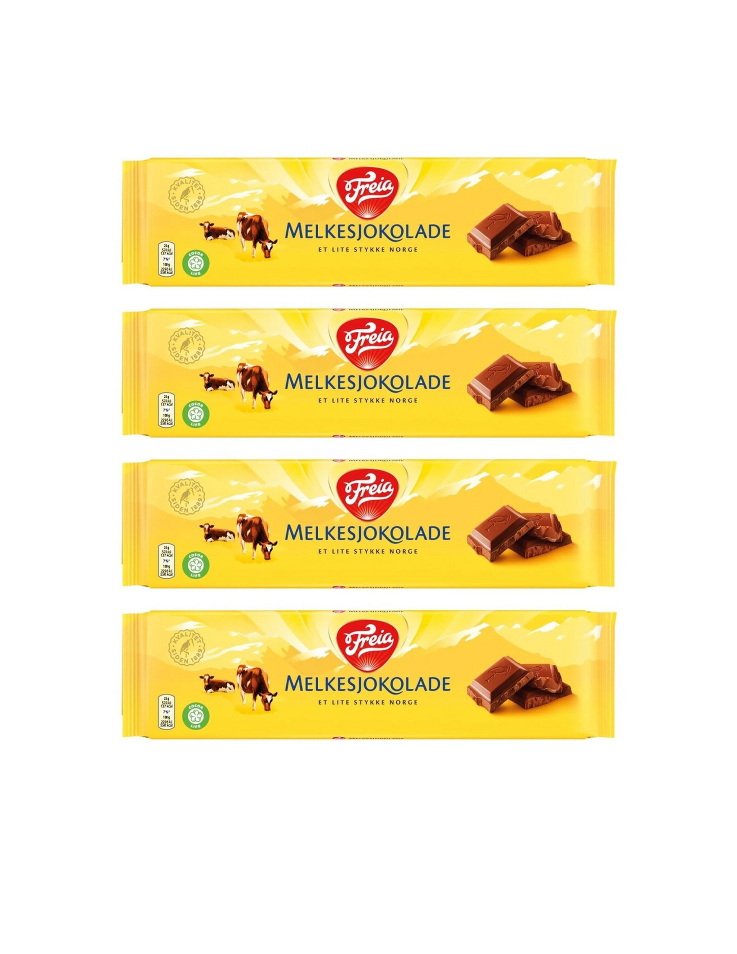 Freia Melkesjokolade 4 Pack - Freia Milk Chocolate 200 grams (4 pk)