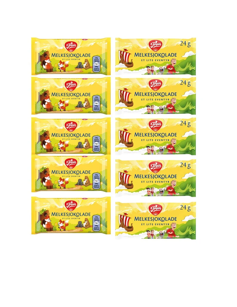 Freia Melkesjokolade 10 Pack Minis - Norwegian Chocolate Petites 24 grams (10 pk)