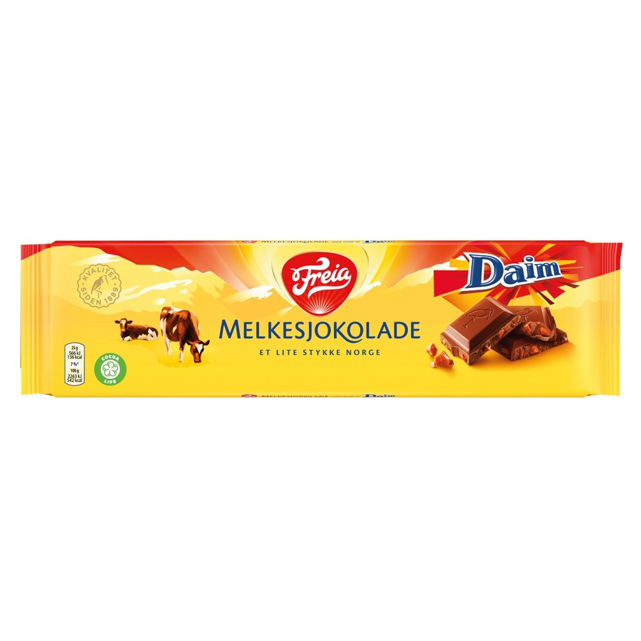 Freia Melkesjokolade Daim - Freia Milk Chocolate with Daim 200 grams (7 oz)