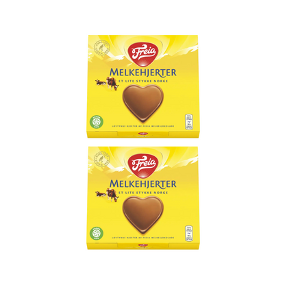 Freia Melkehjerter (2 Pack) - Norway Freia Heart Shaped Chocolate 130 Grams (4.6 oz) (2 Pack)