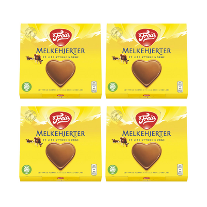 Freia Melkehjerter 4 Pack - Norway Freia Heart Shaped Chocolate 130 Grams (4.6 oz) 4 Pack