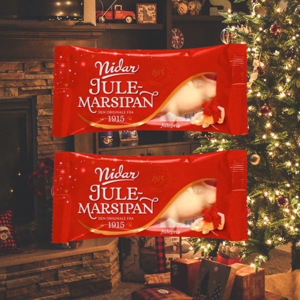 Nidar Jule Marsipan Julegris (2 Pack) - Christmas Marzipan 65g
