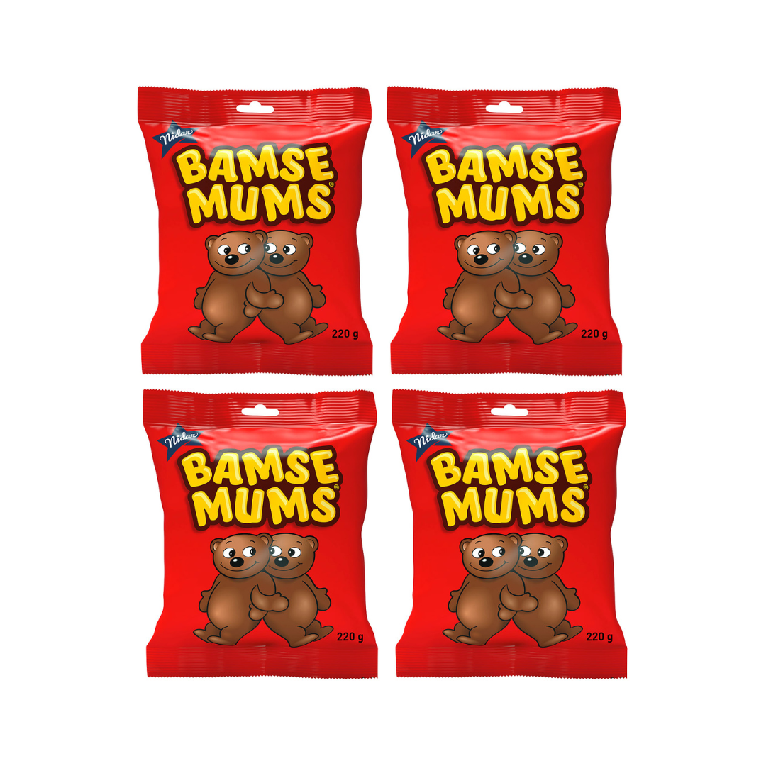 Nidar Bamsemums (4 Pack) - Chocolate Covered Teddy Bear Marshmallows 115 Grams (4.05 oz) 4 Pack