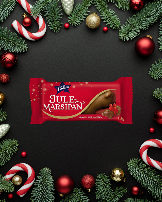 Nidar Christmas Pig Marzipan with Chocolate - Norwegian Julemarsipan Julegris med Sjokolade 60 grams (2.1 oz)