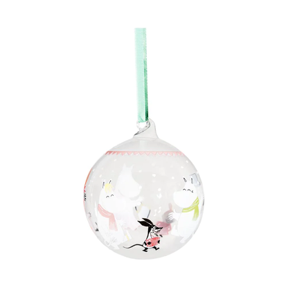 Moomin Christmas Glass Christmas Ornament - Finnish Holiday Handblown Bauble 3.5 in (9 cm)