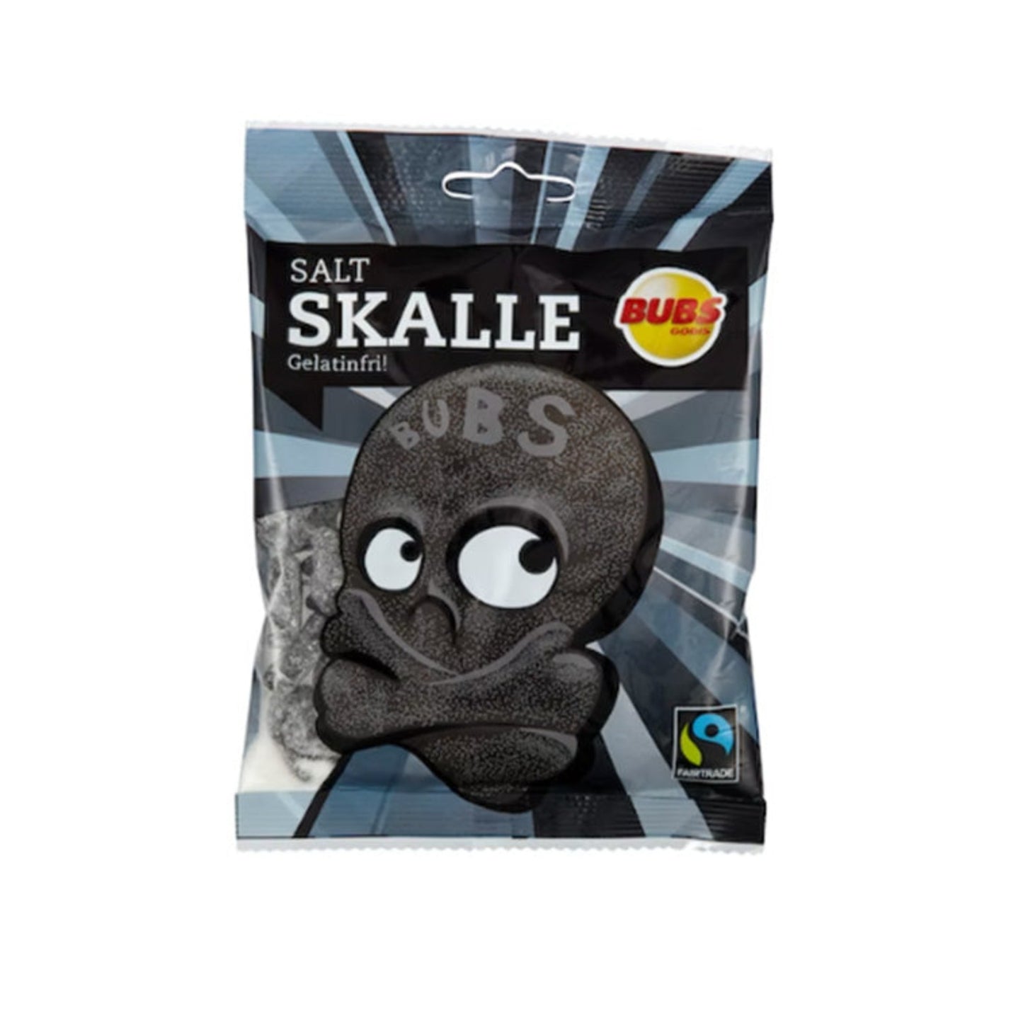 Bubs Godis Salt Skalle (2 Pack) - Salty Black Licorice Skulls - 90 Grams (3.2 oz)