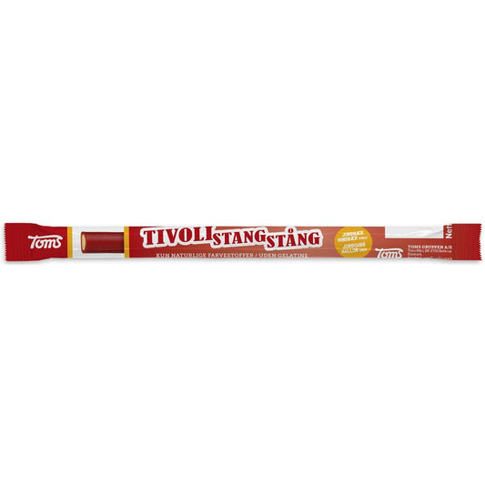 Toms Tivoli Stang Stång - Raspberry Filled Licorice Stick 27 Grams (.095 oz)