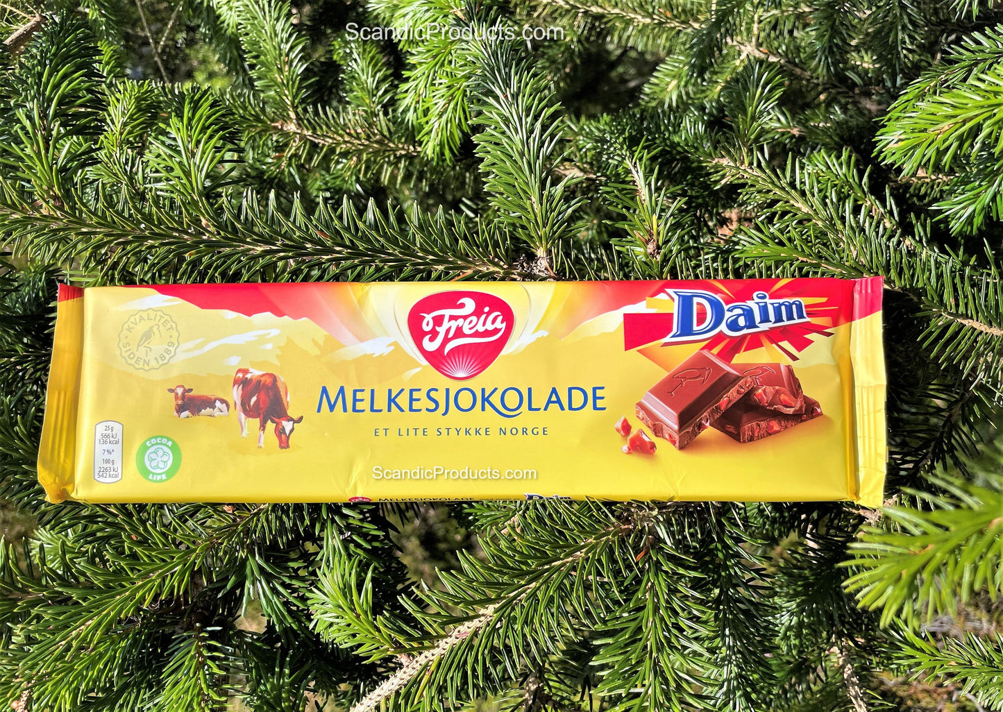 Freia Melkesjokolade Daim - Freia Milk Chocolate with Daim 200 grams (7 oz)